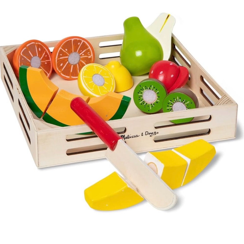 Melissa & Doug Colorful Wooden Fruit Play Set